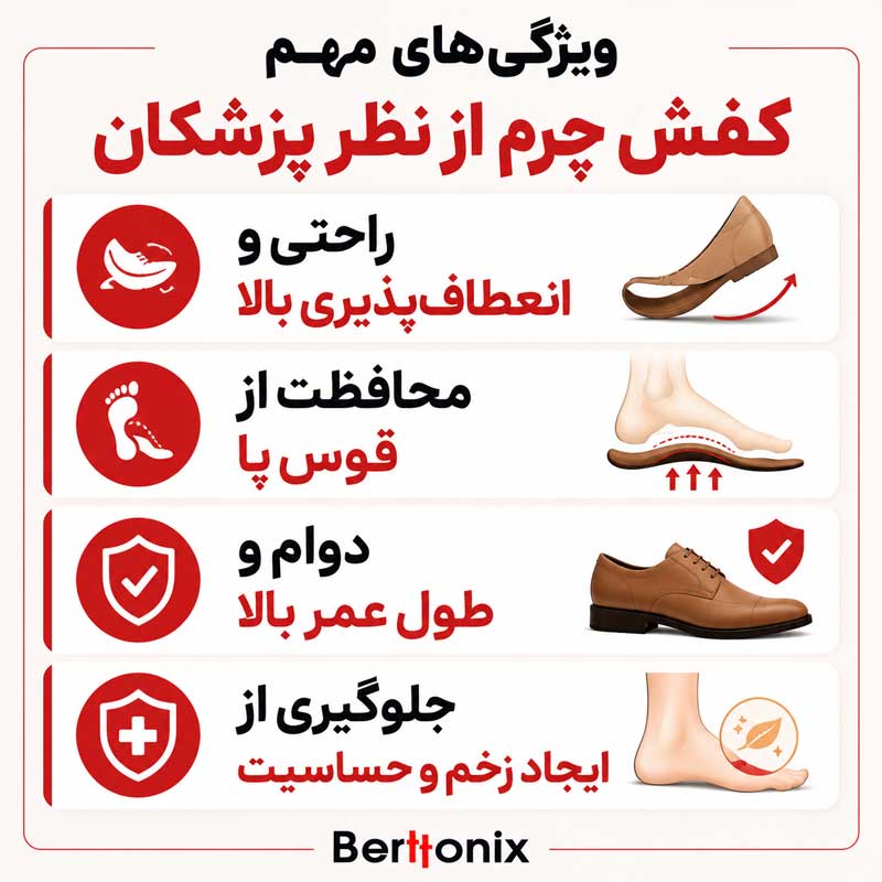 ویژگی‌های مهم کفش چرم از نظر پزشکان